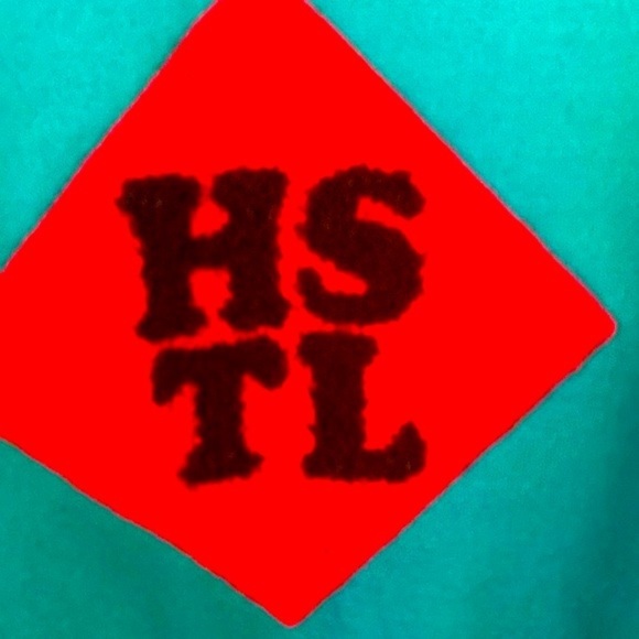 Men’s M. Society by Bad City Green & Red Hustle Crewneck Long Sleeve Sweatshirt - Picture 4 of 7